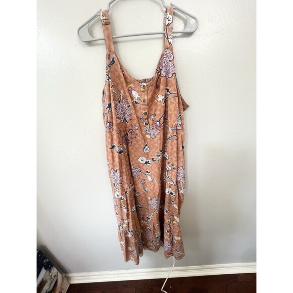 Sonoma Linen Floral Tiered Maxi Midi Dress 3X Flowy Gorgeous Pocket Cottage - Picture 2 of 10